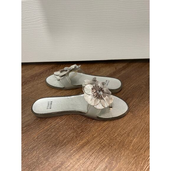 Stuart Weitzman Bloom Silver BigRose Slide Jelly Sandals Women's 7 - Picture 7 of 10